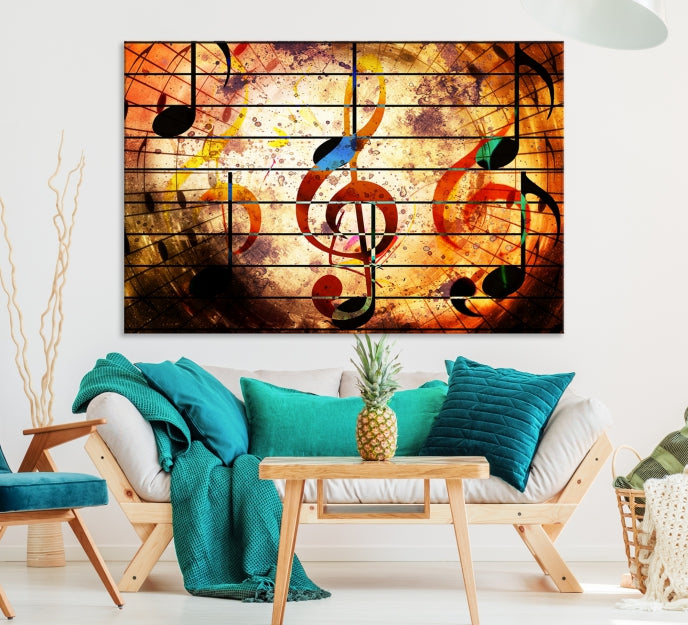 Music Note Abstract Wall Art Canvas Print