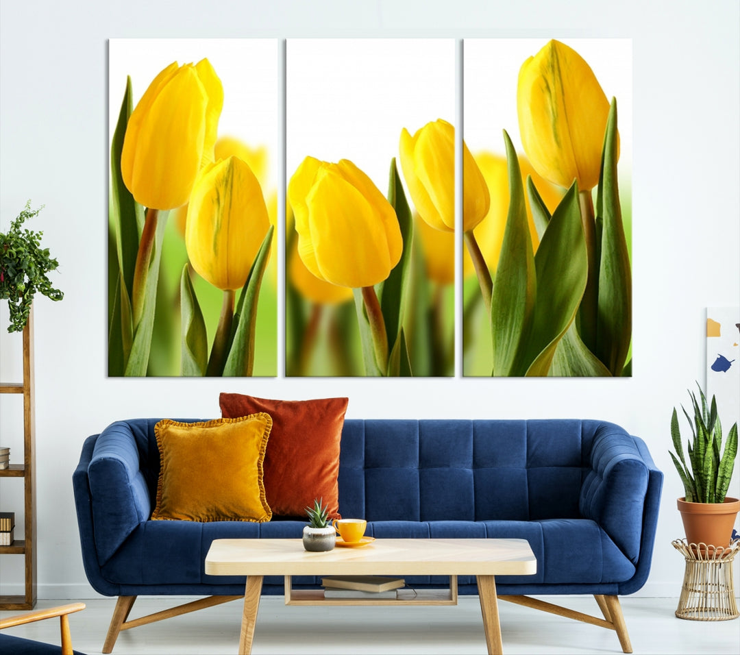 Wall Art Yellow Tulips Canvas Print