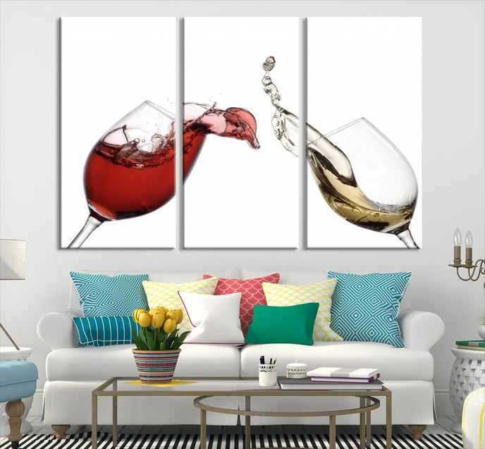 Red and White Wine in Glass Canvas Print