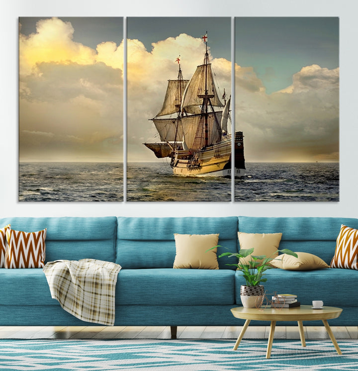 Wall Art English War Ship Canvas Print
