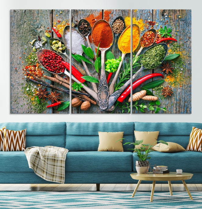 Spoonful of Spices Cooking Wall Art Canvas Print Kitchen Artwork