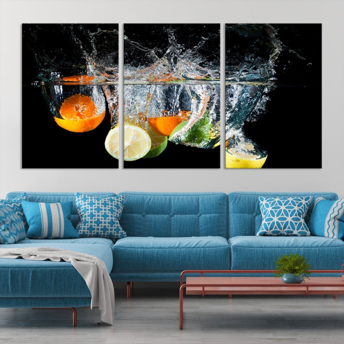 Kitchen Wall Art Fruits Art Canvas Print