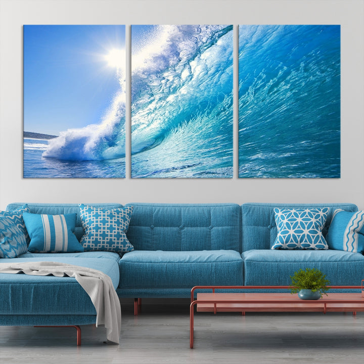 Ocean Surfing Wave Wall Art Wall Art