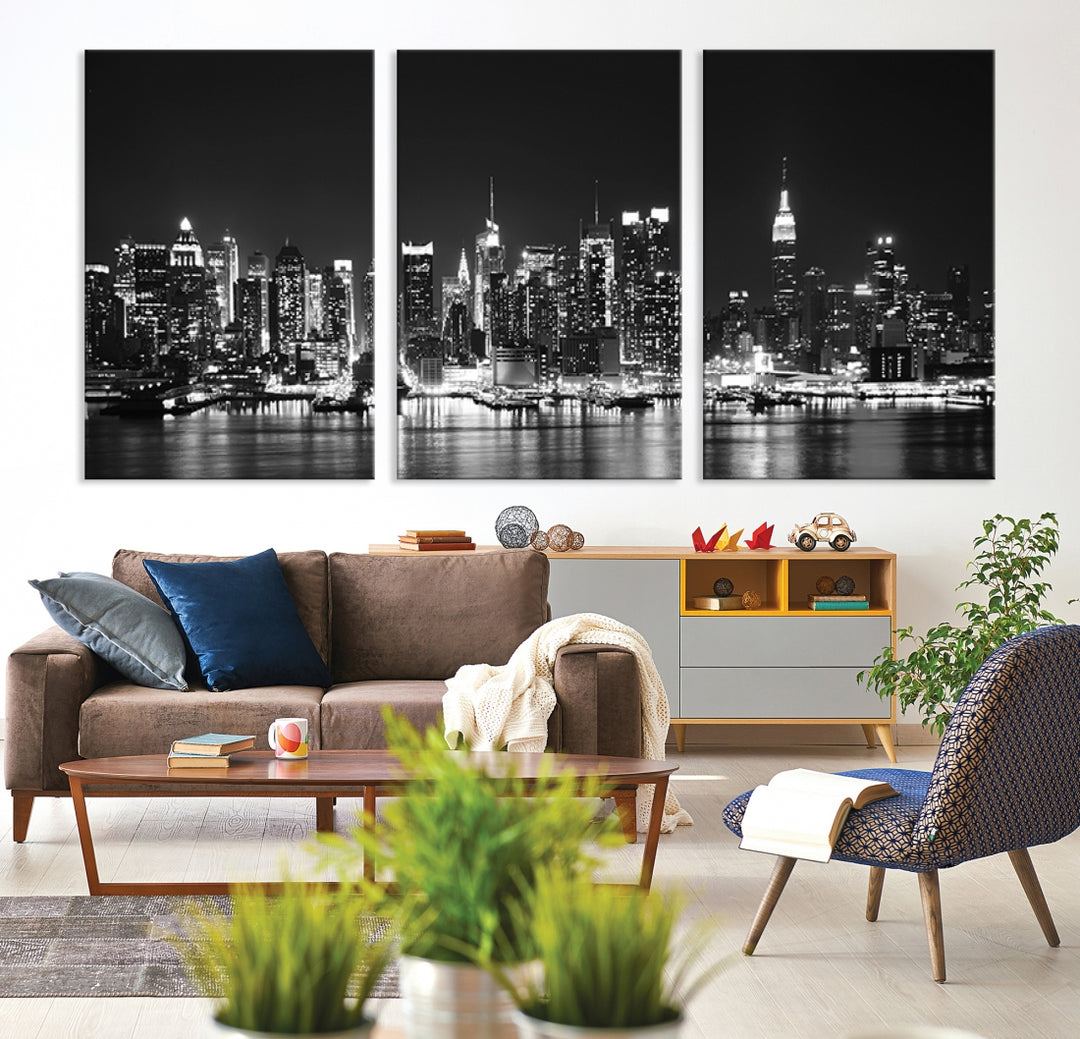 Wall Art NEW YORK Canvas Prints Black and White New York City Skyscrapers