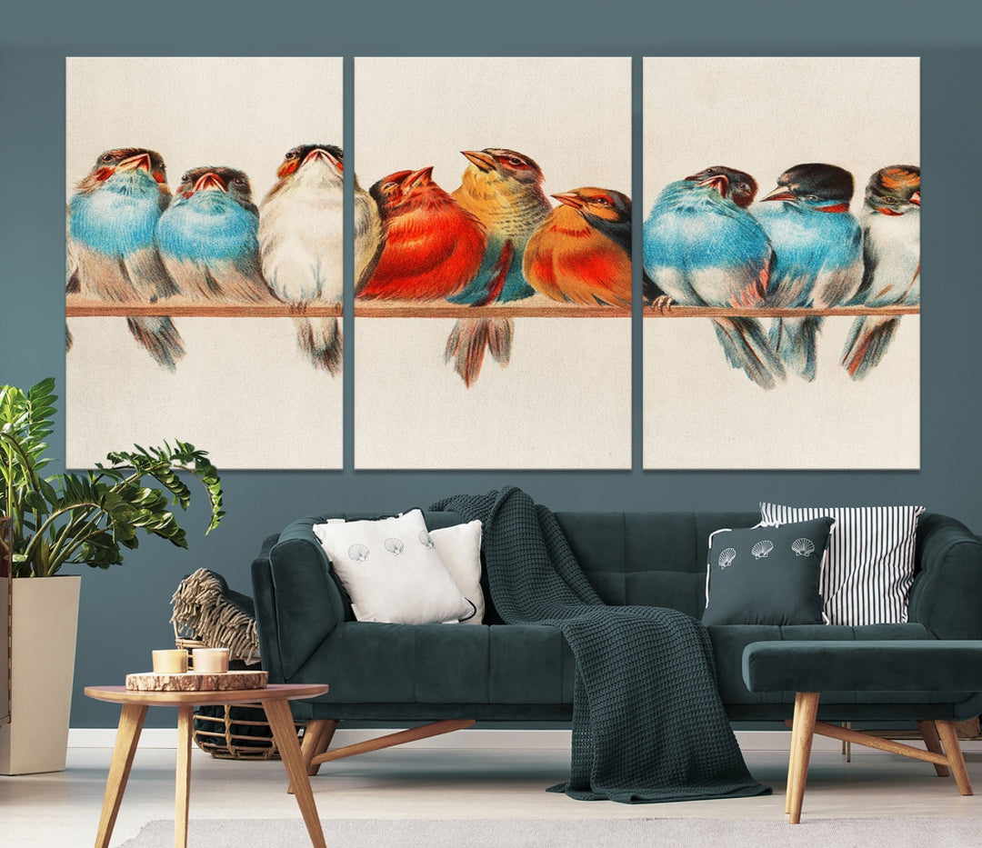 Abstract Birds Wall Art Canvas Print