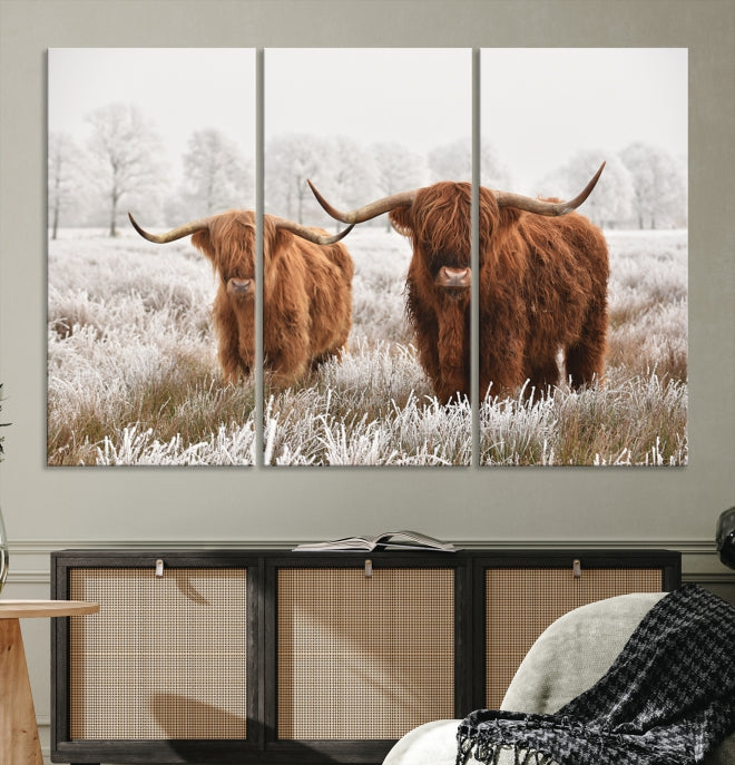 Art mural de vaches de Terre-Neuve Impression sur toile