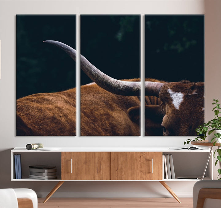 Highland Cow Canvas Wall Art Farmhouse Cow Black White Print Rustic Wall
