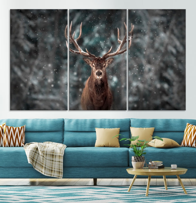 Arte de pared grande Arte de ciervos Animal Lienzo impreso