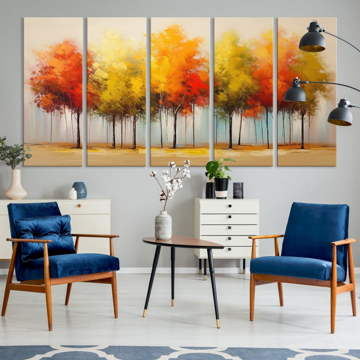 Arte abstracto de la pared del árbol del otoño del otoño Lienzo