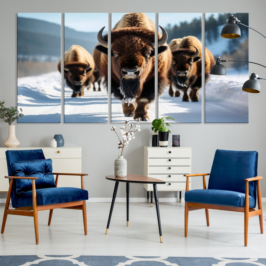 Art mural de la famille Buffalo Impression sur toile