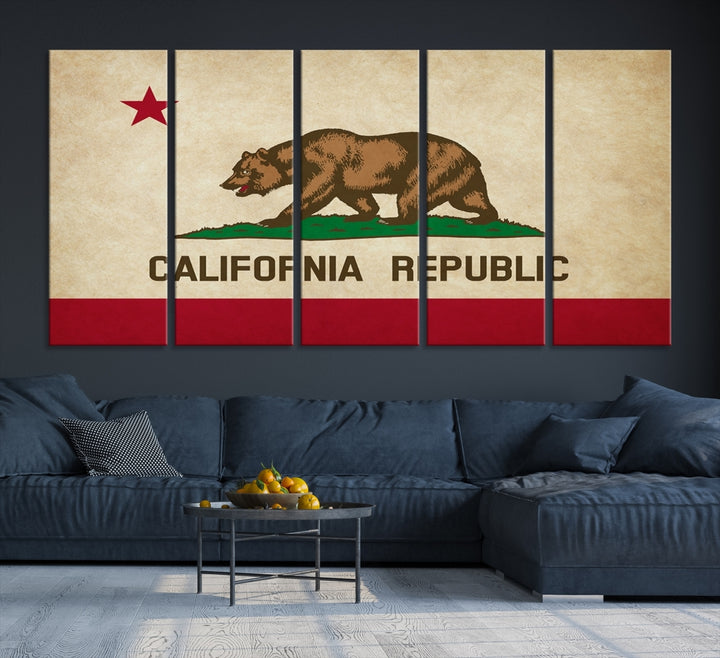 Lienzo grande con diseño de bandera de los estados de California