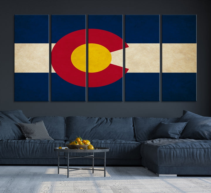 Arte de la pared de la bandera de los estados de Colorado Lienzo
