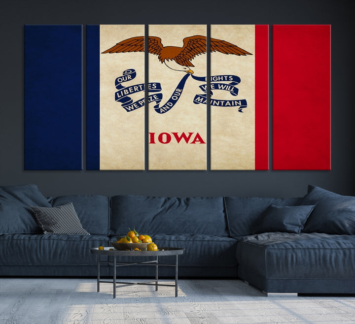 Iowa States Flag Wall Art