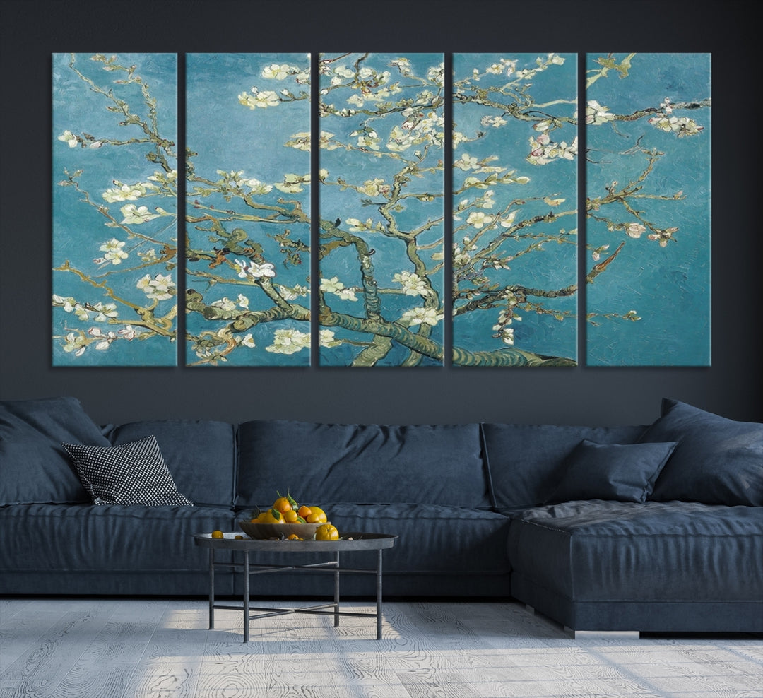 Art mural abstrait en fleurs d'amandier de Vincent Van Gogh Impression sur toile