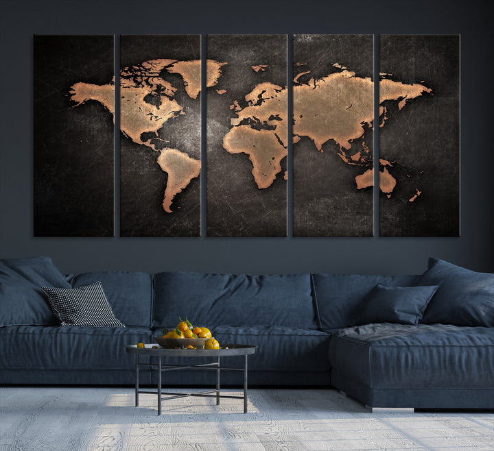 Lienzo decorativo para pared con mapa mundial grande