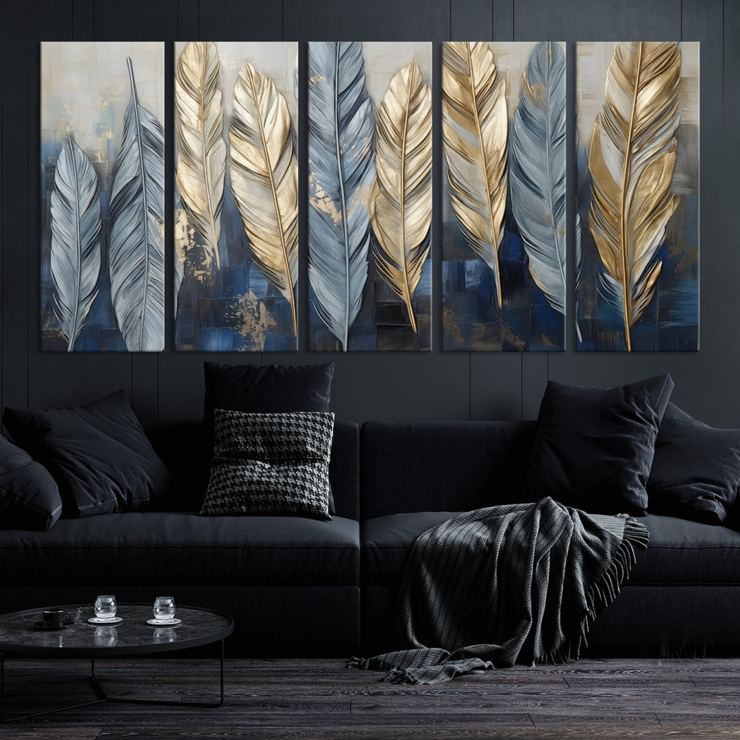 Arte de pared de plumas abstractas Lienzo