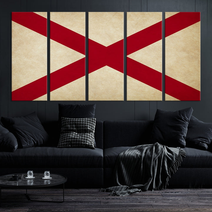 USA Alabama States Flag Wall Art