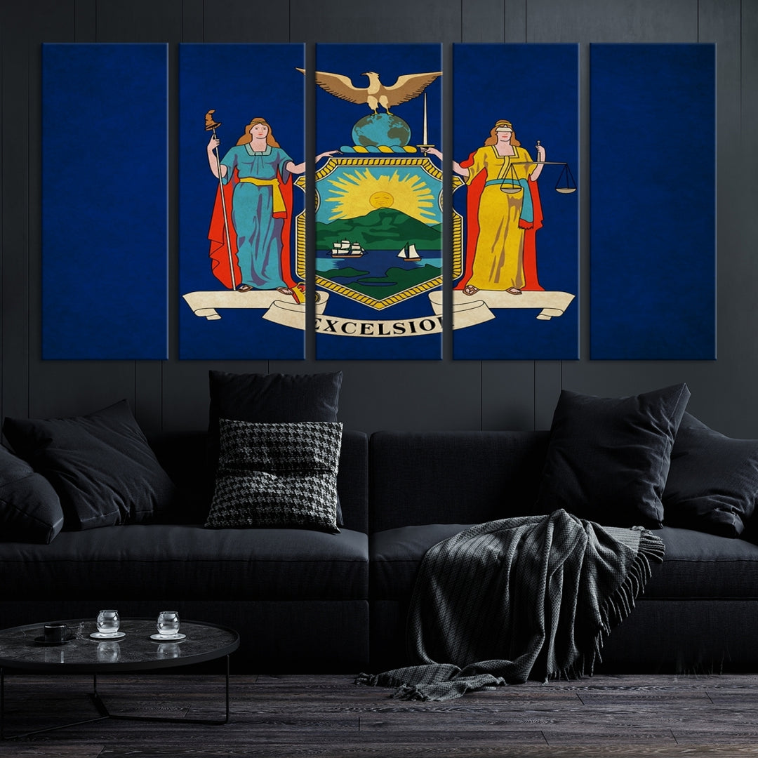 New York States Flag Wall Art Canvas Print