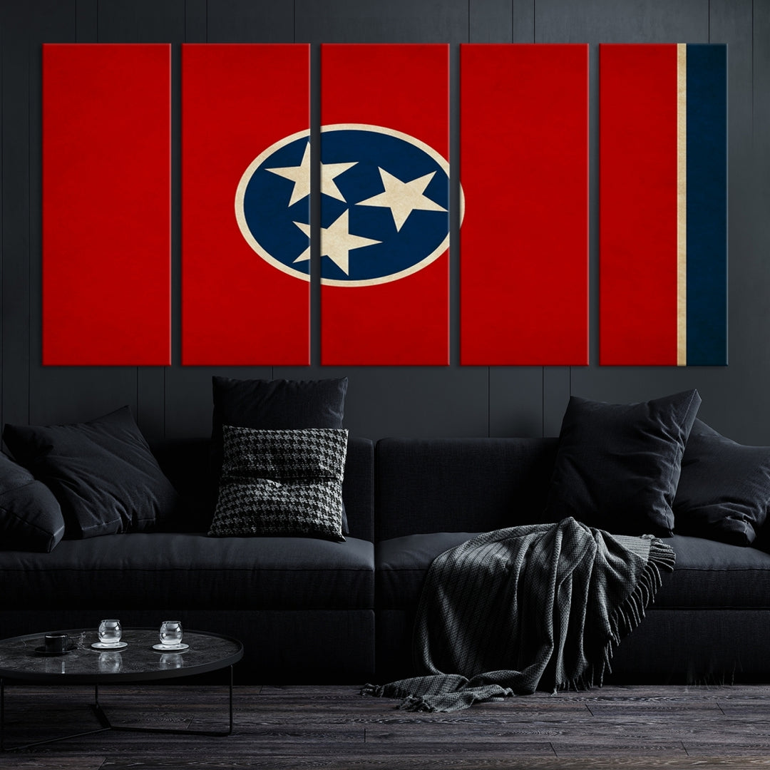Tennessee States Flag Wall Art Canvas Print