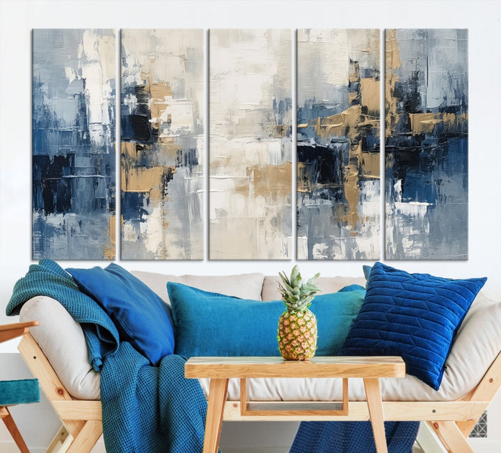 Arte de pared abstracto azul marino Lienzo