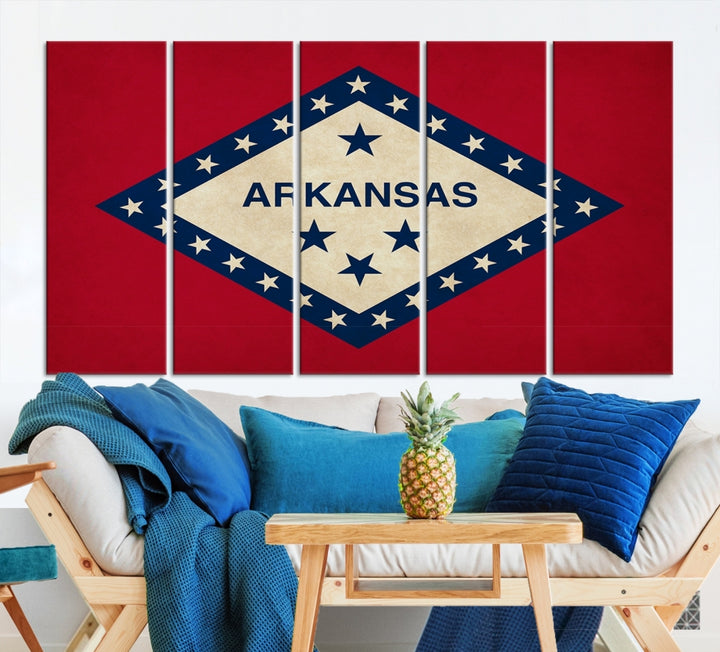Arkansas Flag Wall Art Canvas Print