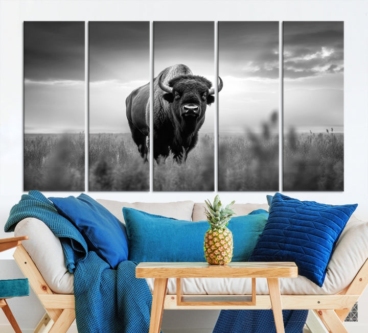 Impresión de lienzo de arte de pared de búfalo, impresión de lienzo de arte de pared de bisonte