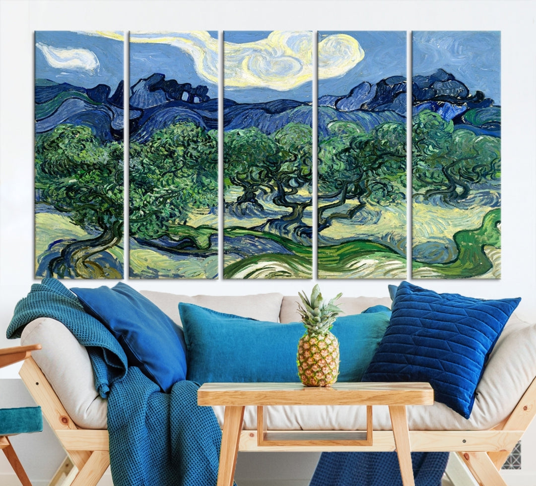 Lienzo decorativo para pared con olivos de Van Gogh