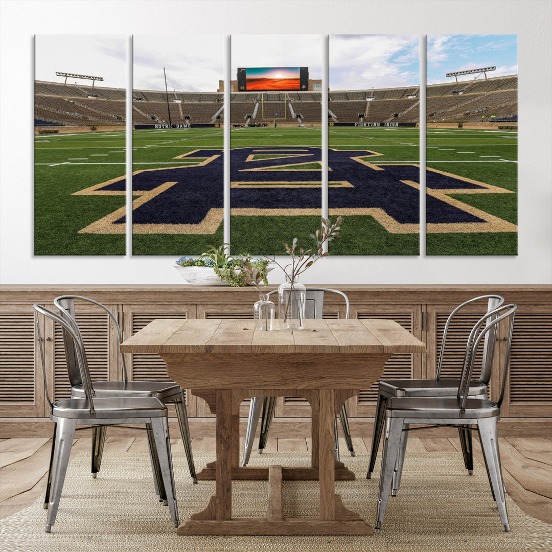 Indiana Notre Dame Football Stadium Wall Art Canvas Print for Sport Lover and Game Room Wall Decor