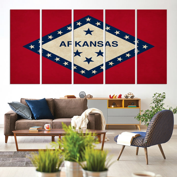 Art mural du drapeau de l'Arkansas Impression sur toile