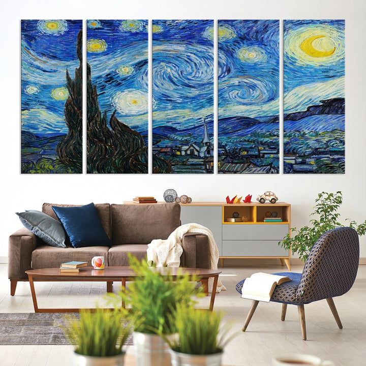 Vincent Van Gogh The Starry Night Abstract Wall Art Canvas Print