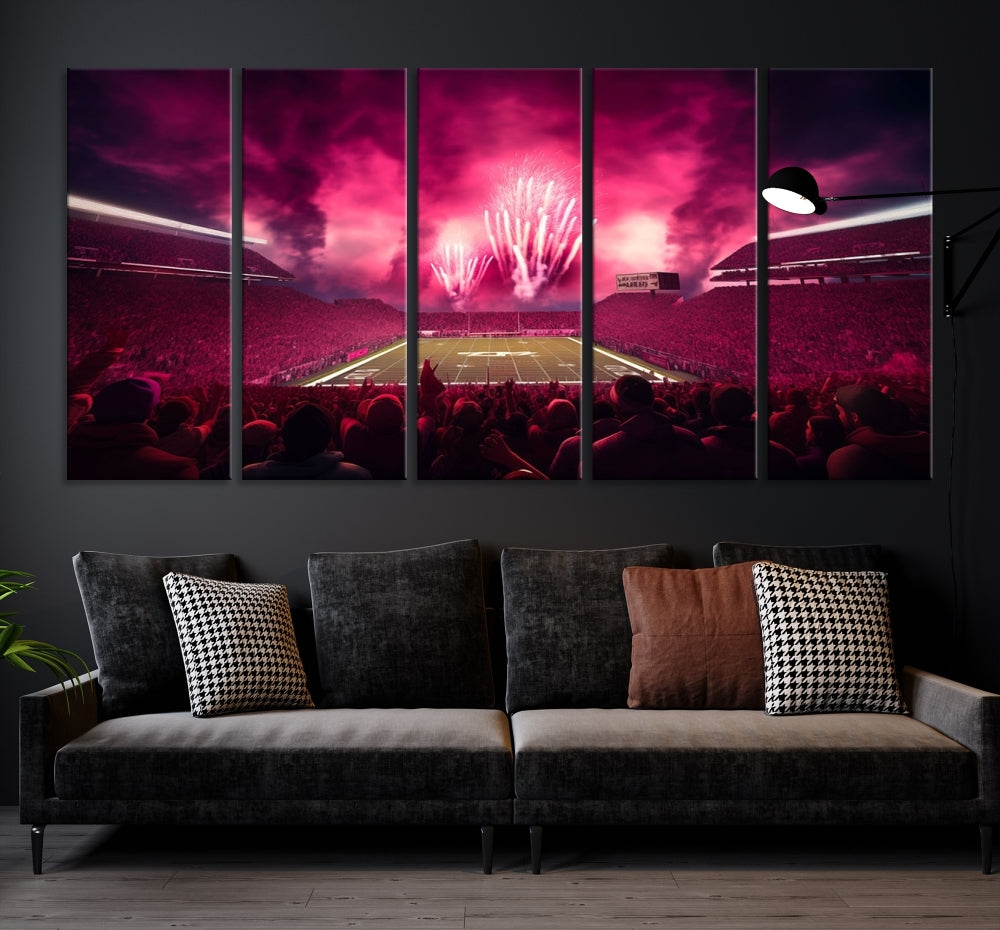 Impression sur toile d’art mural de football du stade Bryant Denny, impression d’art mural de sport de jeu 