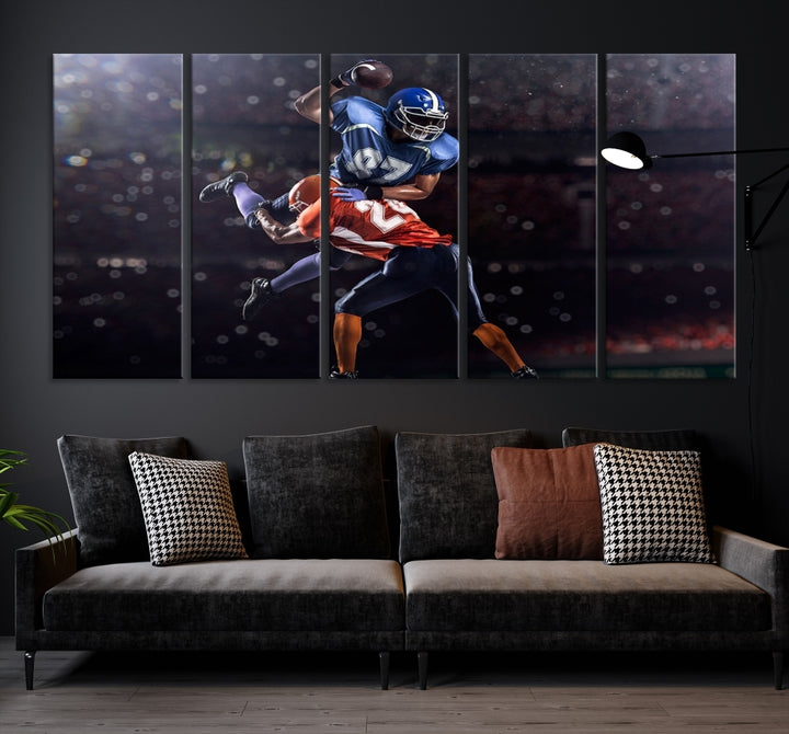 Impresión de lienzo de arte de pared de fútbol americano, impresión de arte de pared de deporte de estadio