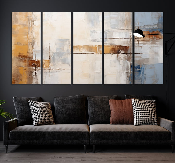 Arte de pared de múltiples paneles abstracto en colores pastel Lienzo