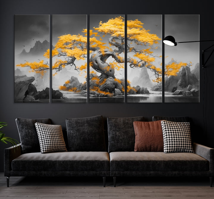 Japanese Abstract Tree Wall Art Canvas Print