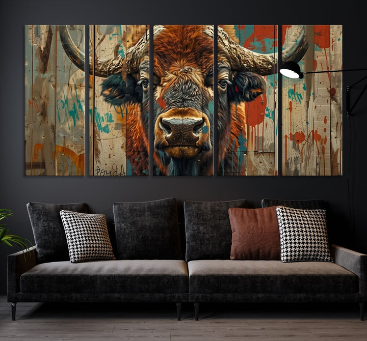 Bison Canvas Wall Art American Buffalo Print