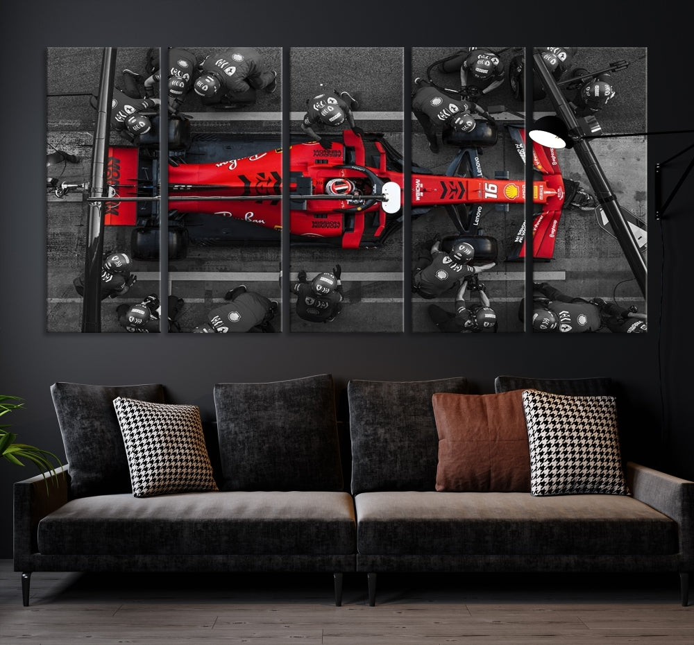Formule 1 Toile Wall Art Car Racing art F1 Pit Stop Canvas Wall Racing Car Cadeau Formule 1 Artwork Game