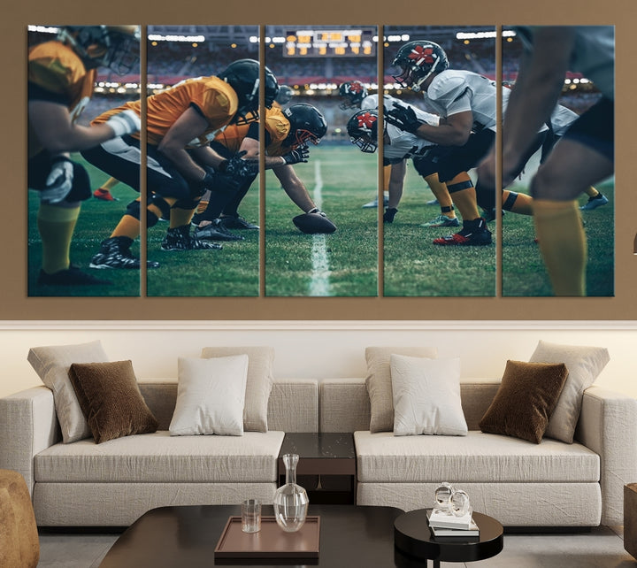 Impresión de lienzo de arte de pared de juego de fútbol americano, impresión de arte de pared de deporte de estadio 
