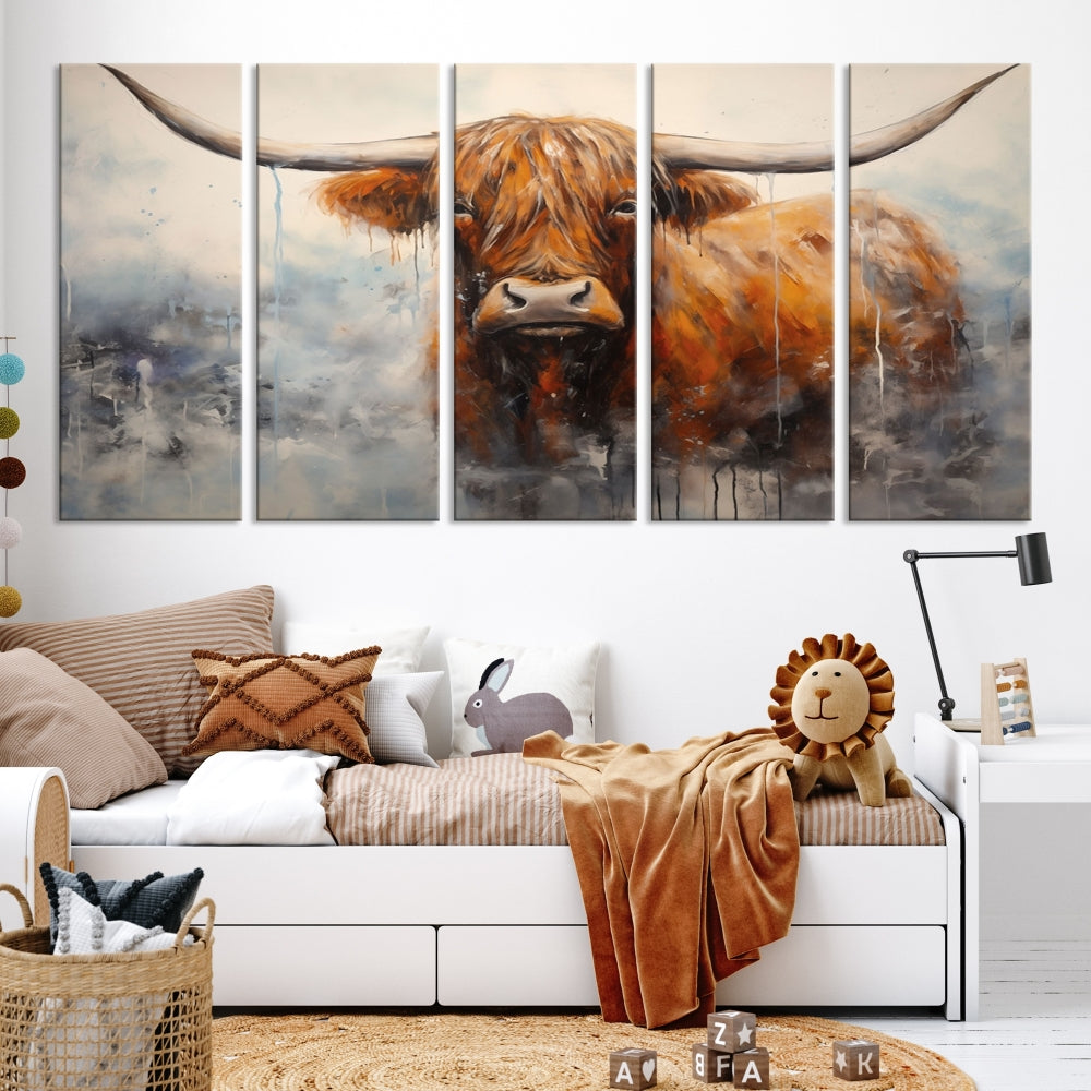 Arte abstracto de la pared de la vaca Lienzo