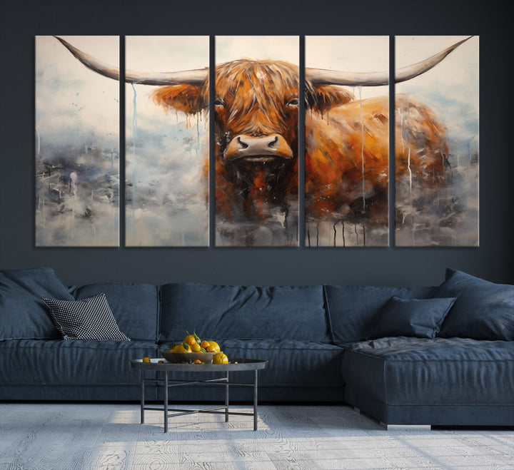 Arte abstracto de la pared de la vaca Lienzo