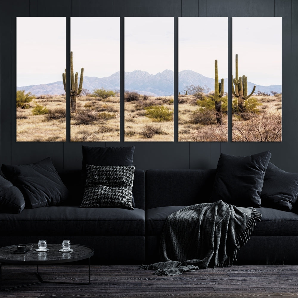 Phoenix Desert Canvas Wall Art Cactus Print Farmhouse Wall Art Print