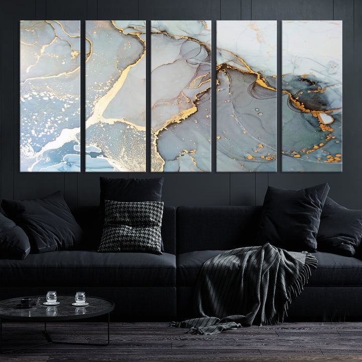 Gold Marble Canvas Wall Art Abstract Painting Print