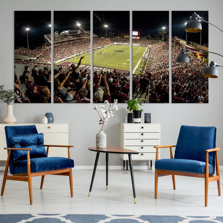 Impression sur toile d’art mural du stade de football américain Washington Grizzly, impression d’art mural de sport 