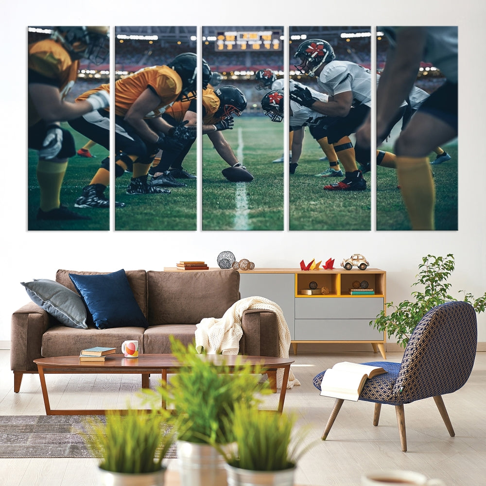 Impresión de lienzo de arte de pared de juego de fútbol americano, impresión de arte de pared de deporte de estadio 