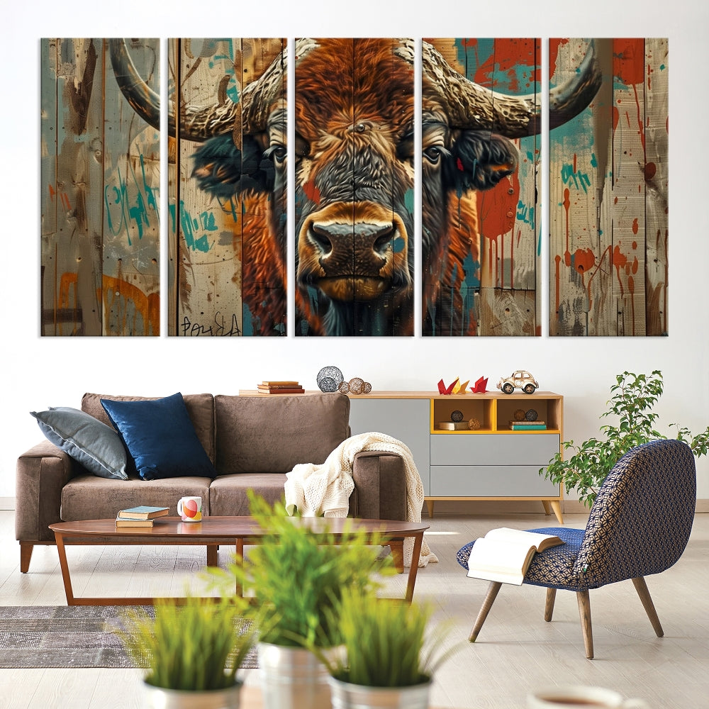 Bison Canvas Wall Art American Buffalo Print