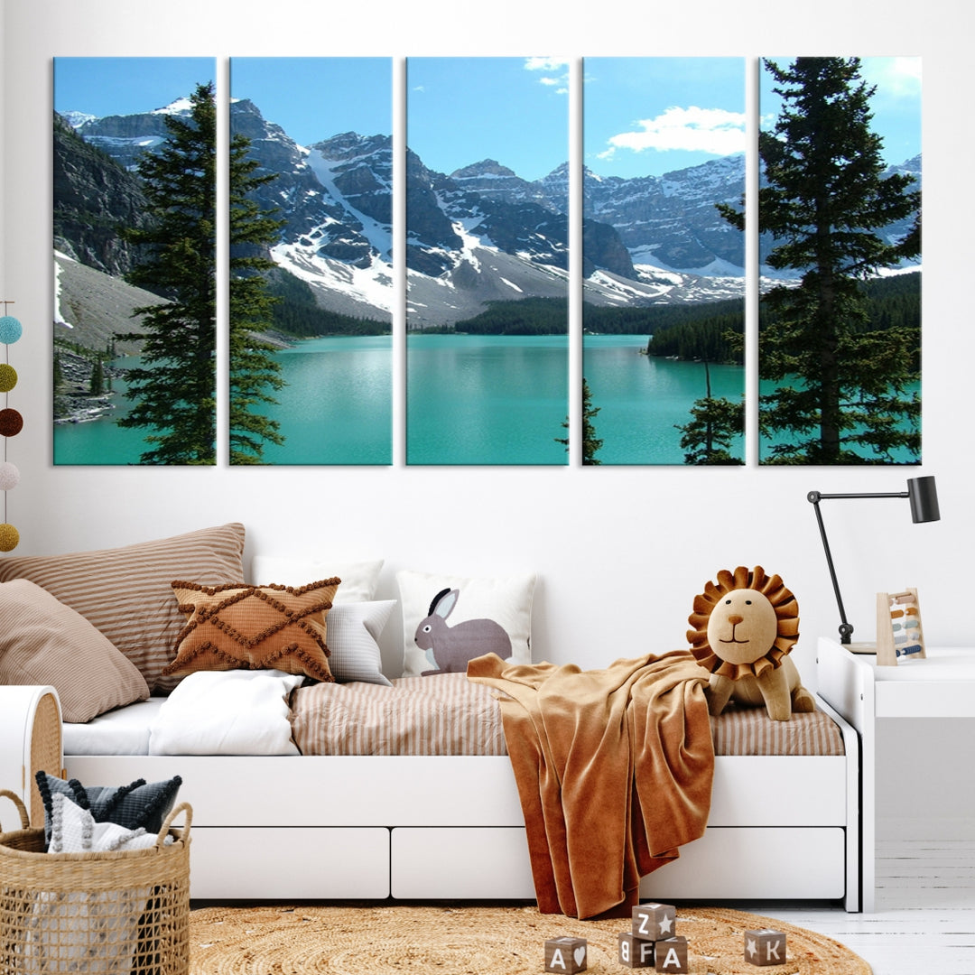 Moraine Lake Streched Canvas Print Paysage de montagne Nouvelle-Zélande
