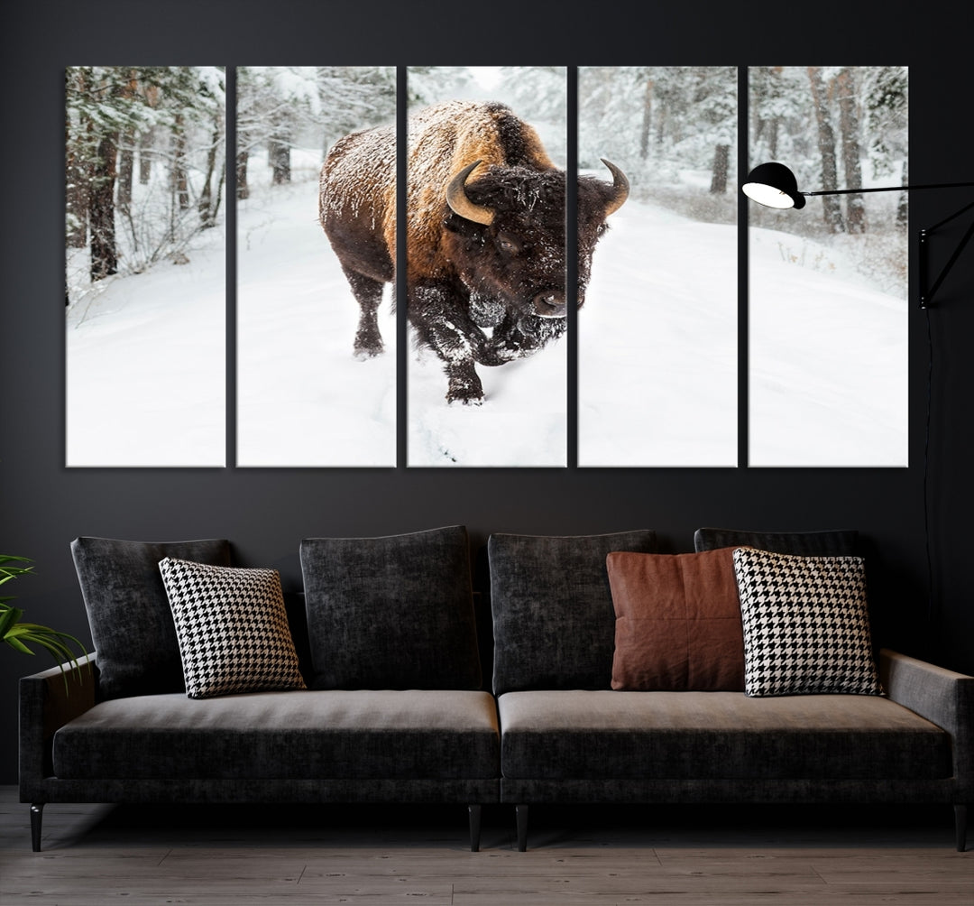 Bison Wall Art Canvas Print For Farmhouse, Animal Canvas Print, Wild Animal Wall Art
