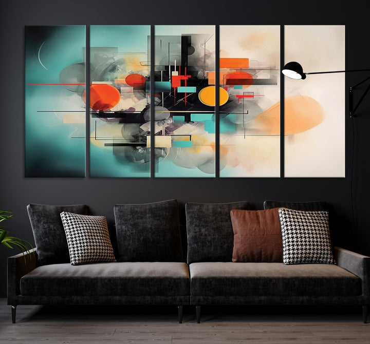 Geometric Colorful Abstract Wall Art Canvas Print Size