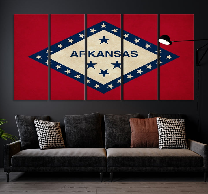 Art mural du drapeau de l'Arkansas Impression sur toile