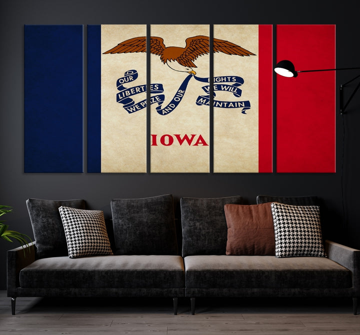 Art mural du drapeau des États de l’Iowa
