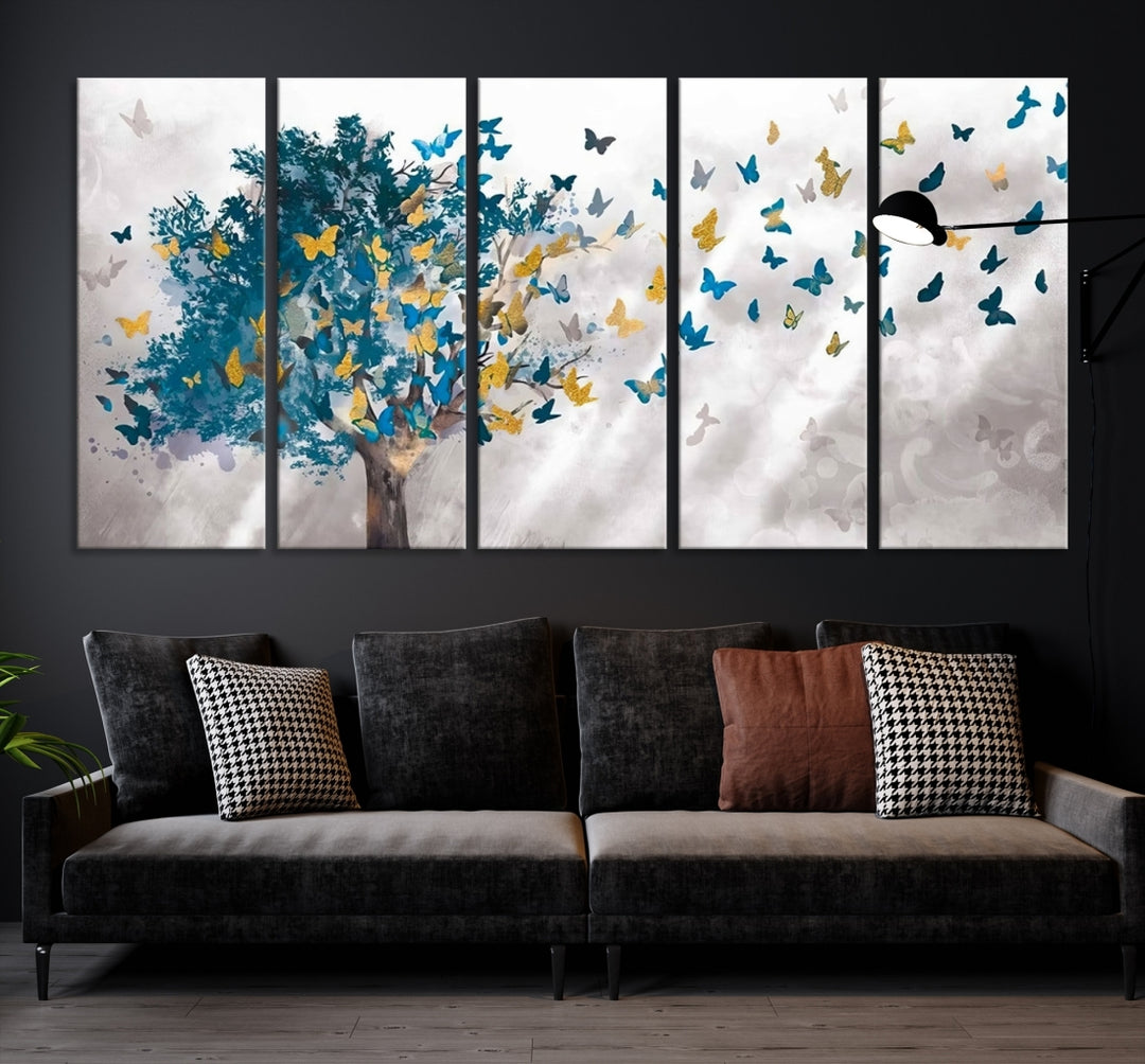 Arbre papillon abstrait arbre et papillon Art mural impression sur toile